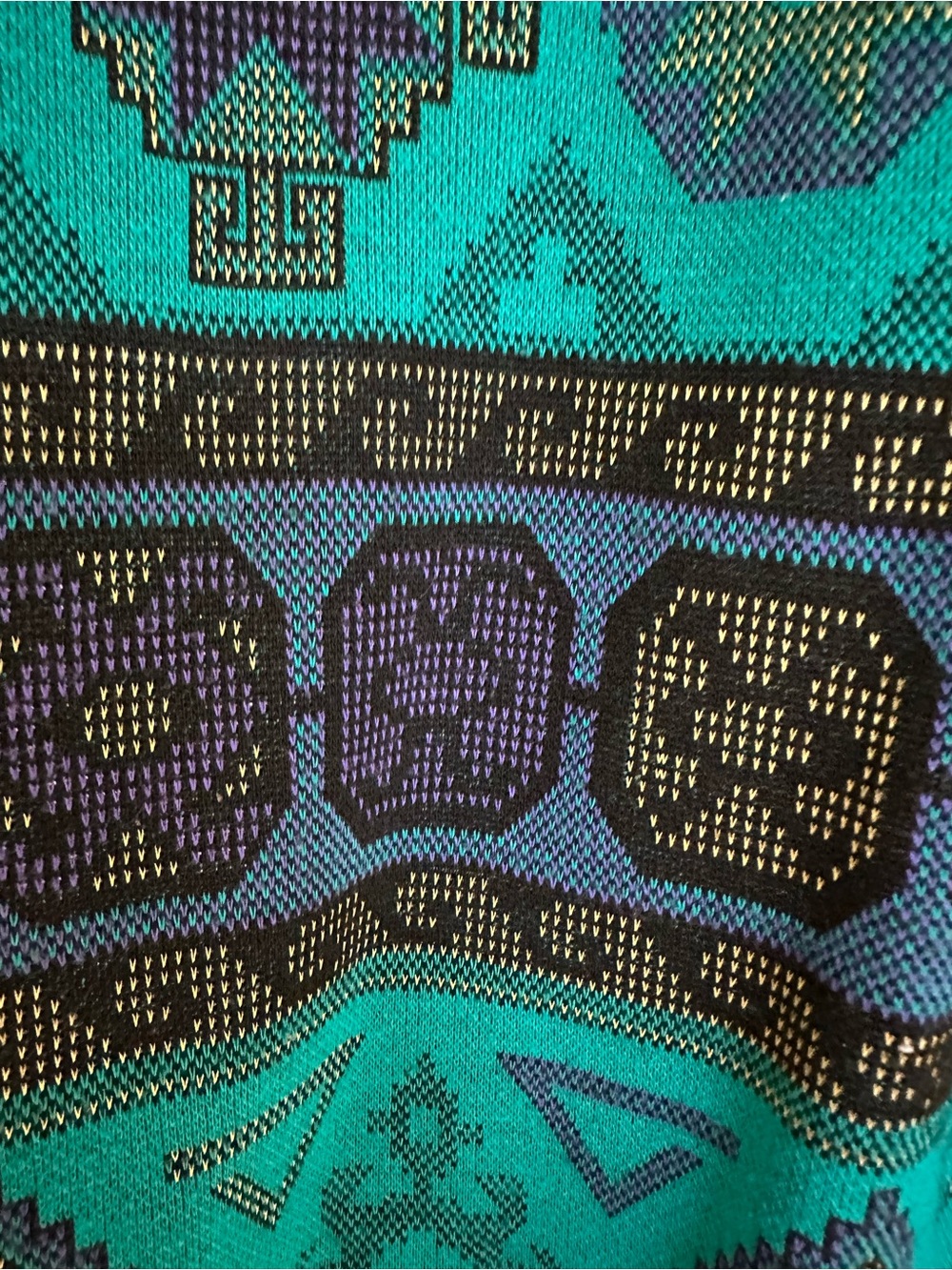 Vtg Lady Carol Aztec Western Knit Sweater Art To Wear Usa 80s 90s Size 3X - Picture 3 of 6